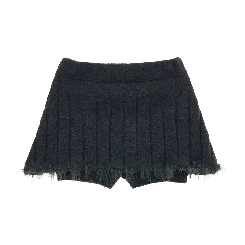 Preppy Puff Sleeve Striped Skirt Set-Up