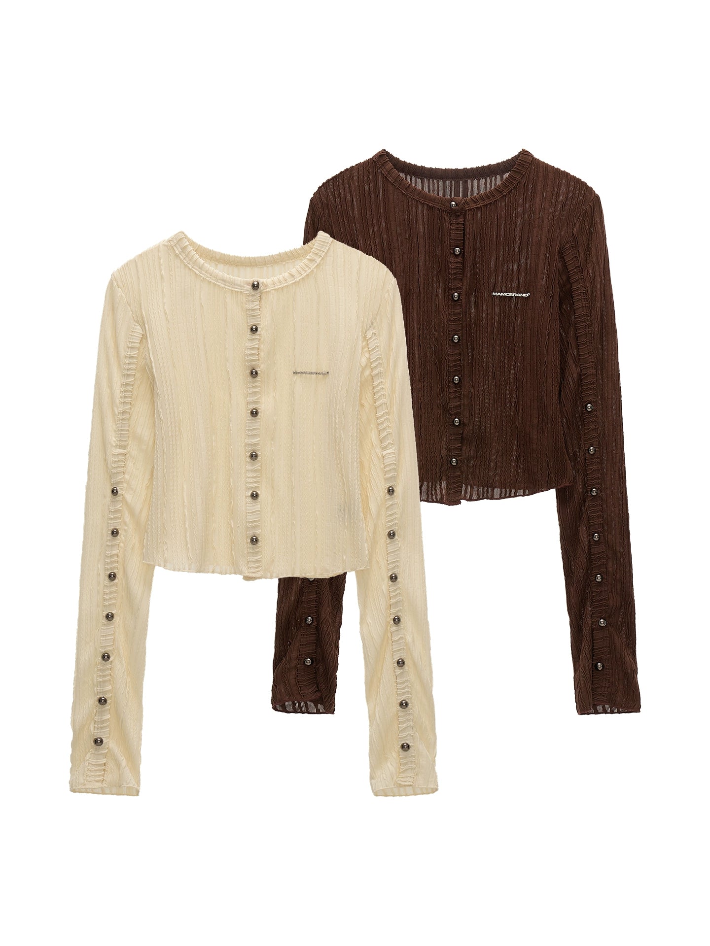 Striped Knit Multi-Button Cardigan