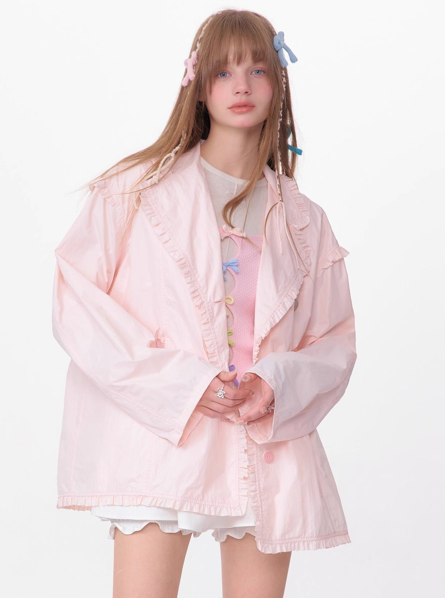 Loose Drawstring Retro Jacket