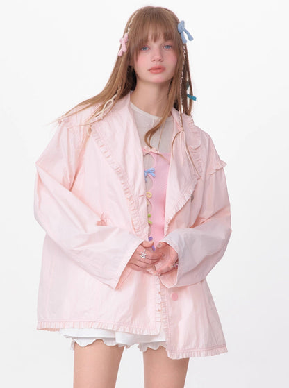 Loose Drawstring Retro Jacket