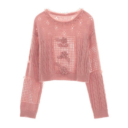 Rose Wool Knit Sweater