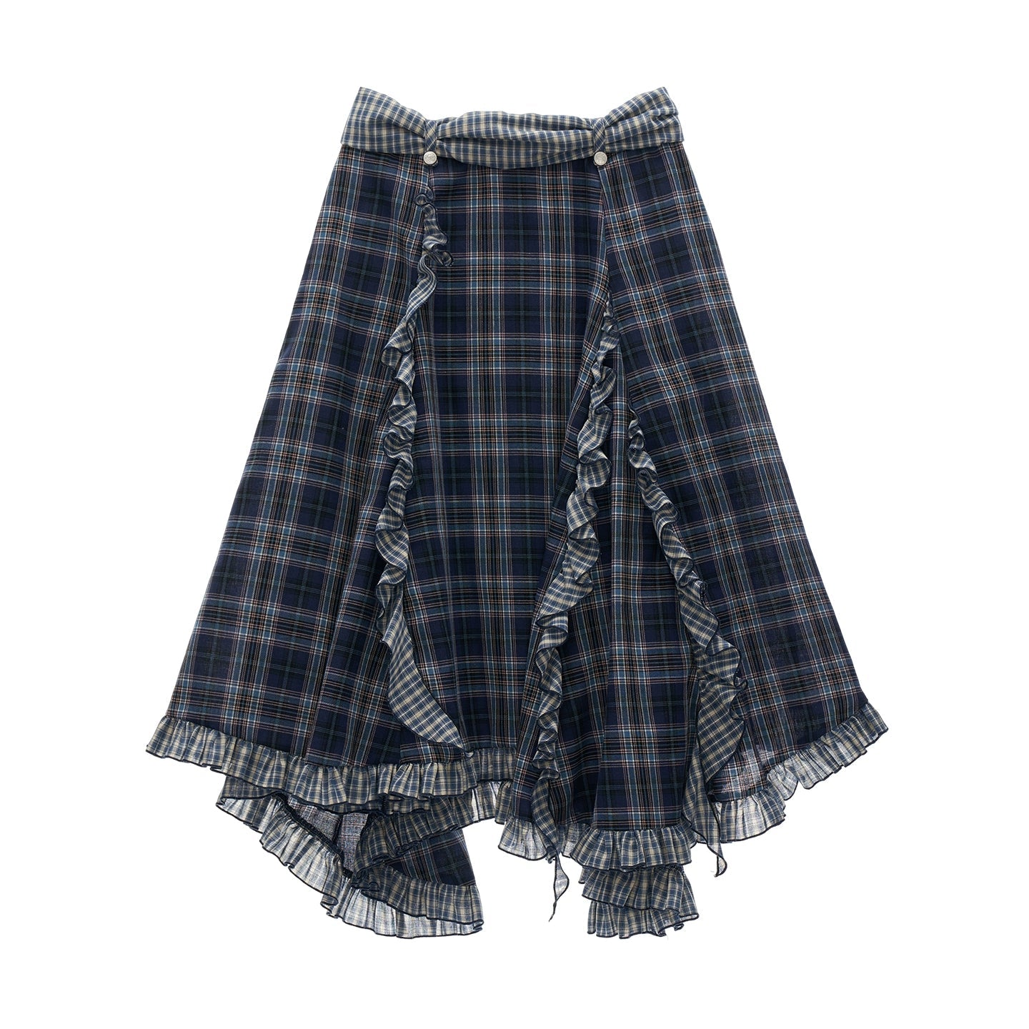 Spliced ​​Plaid Long Skirt