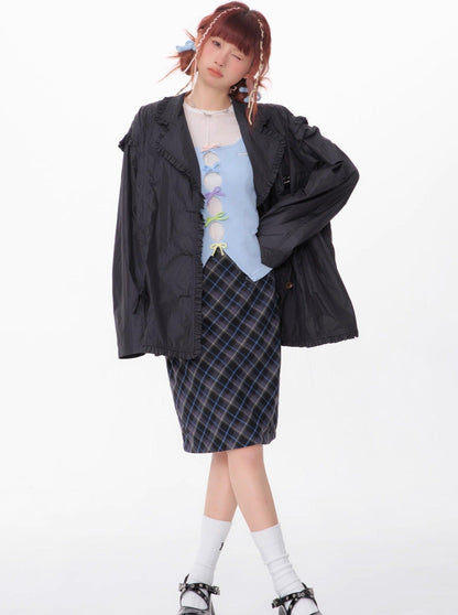 Loose Drawstring Retro Jacket