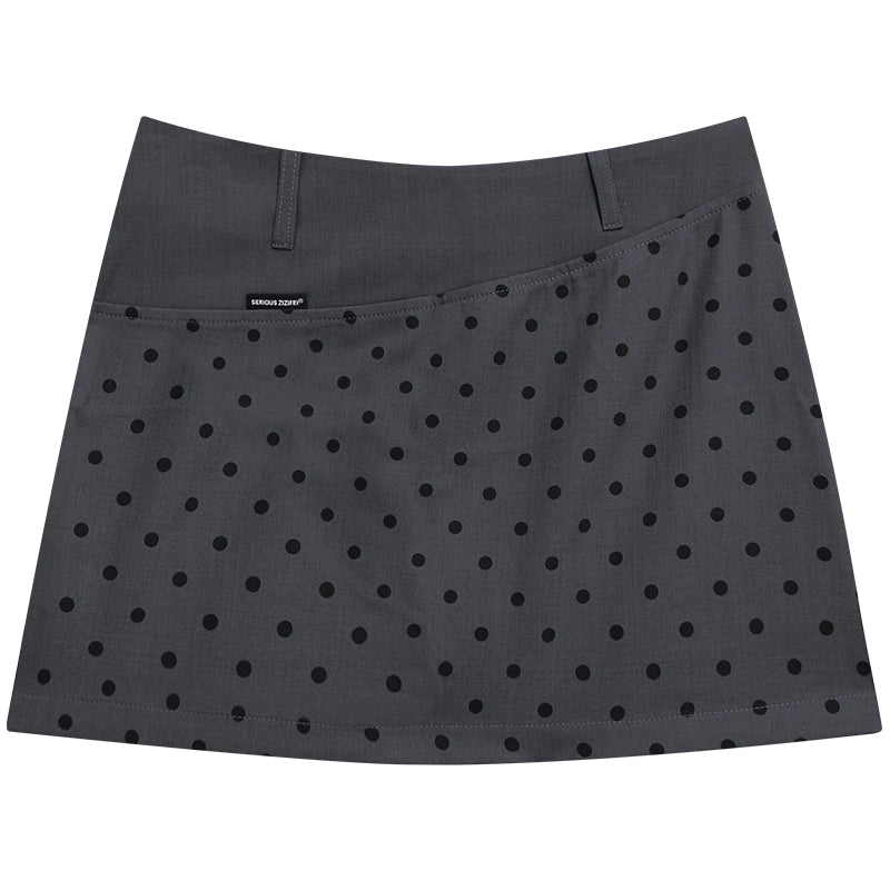Retro Polka Dot High-Waist Skirt