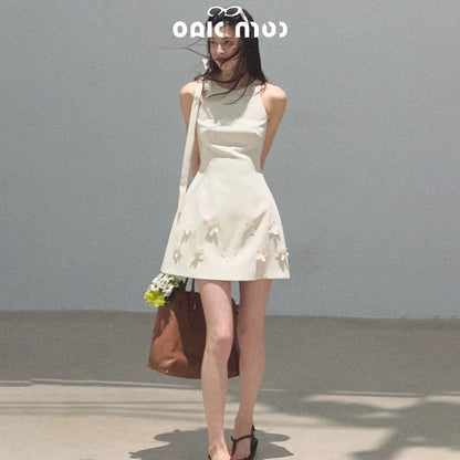 Summer Stars Floral Ribbon Racer Dress