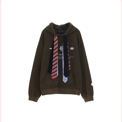 Contrasting Multi-Tie Logo Hooded Sweatshirt