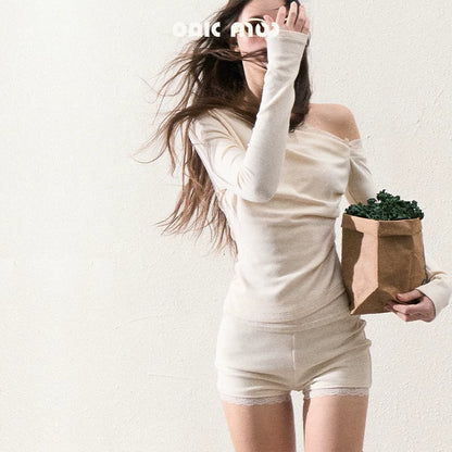 Elegant One-Shoulder Tops Set-Up