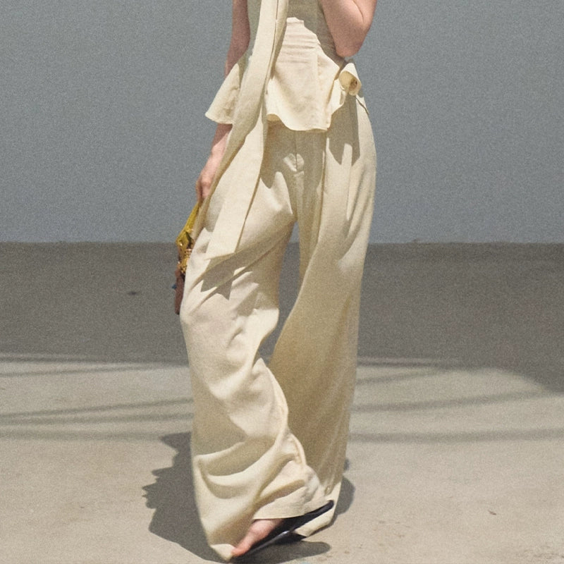 Eternal River Bandeau Top Wide-Leg Trousers Set-Up