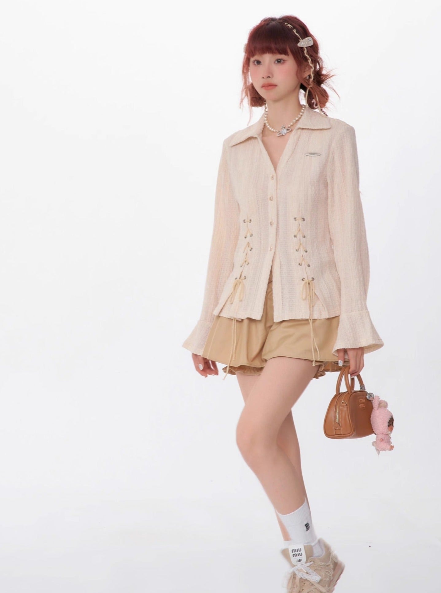 High-Waist Fungus A-Line Skirt Shorts