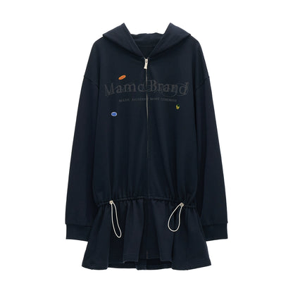 Autumn Logo Hooded Zipper Dress