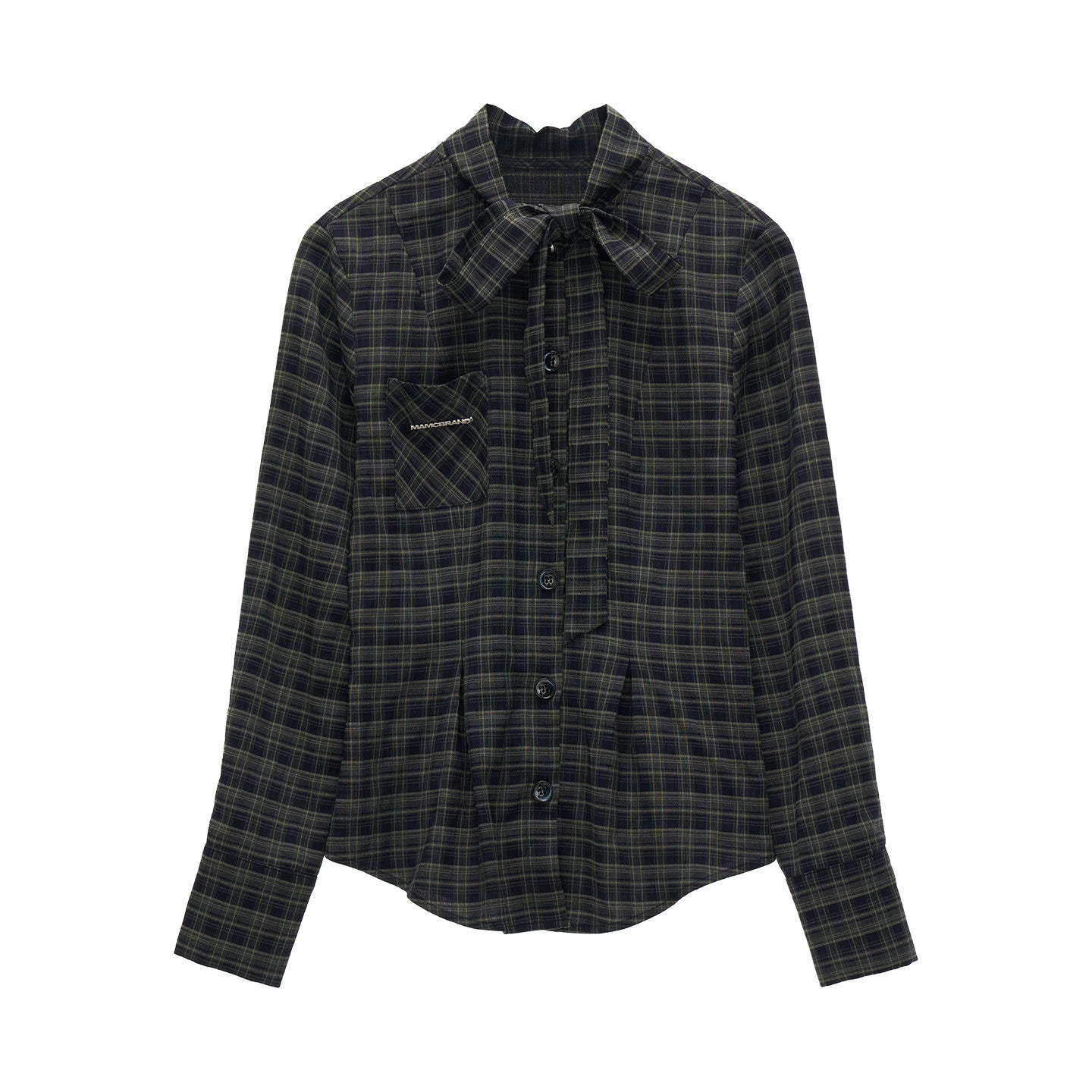 Plaid Lace-Up Blouse Set-Up