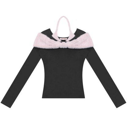 Bow-Knot Knitted Halter Top