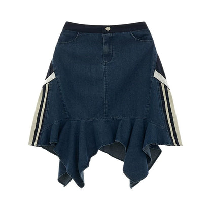 Vintage Irregular Denim Skirt
