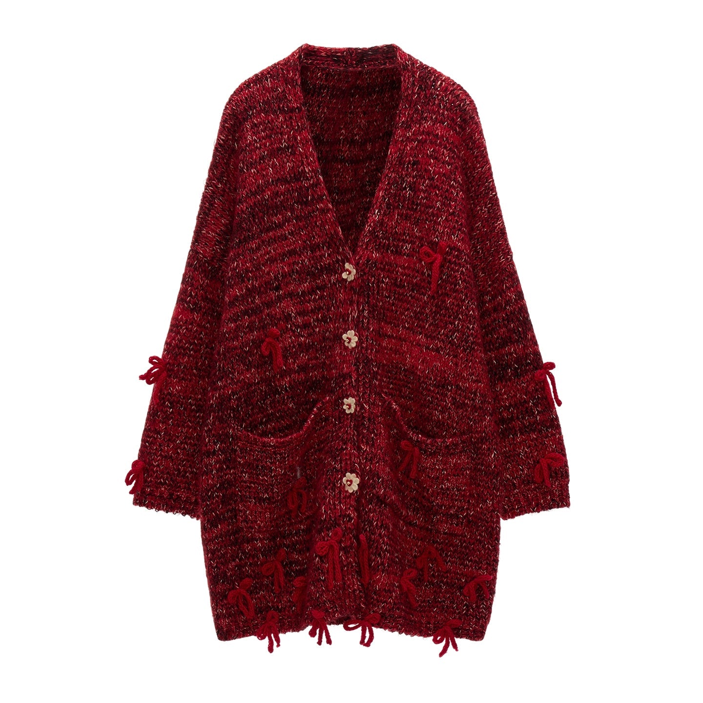 Bow Flower Knit Cardigan