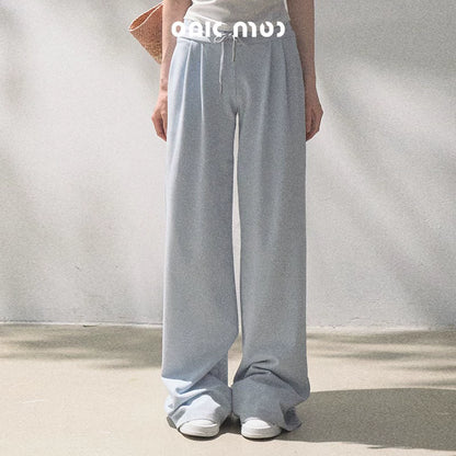 Lace-Up Top &amp; Wide Leg Pants Set-Up