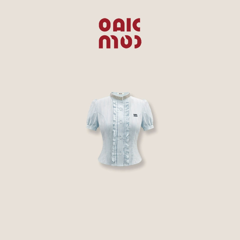 Blue Hour Diamond Collar Skirt Set-Up