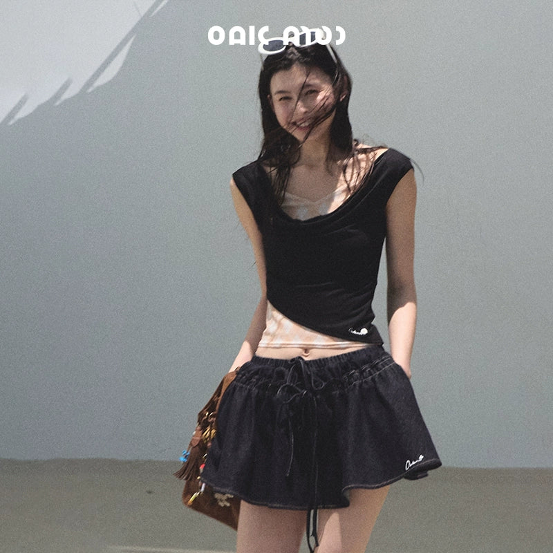 Embroidered Puffy A-Line Skirt