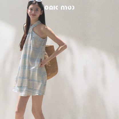 Linen Plaid Dress