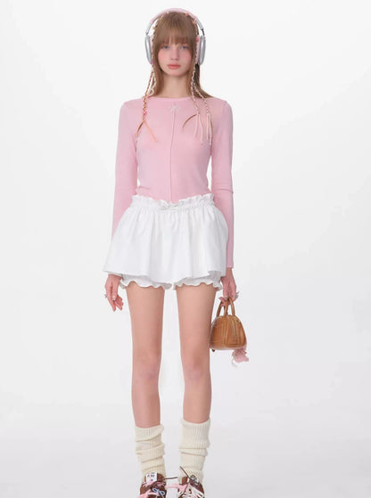 High-Waist Fungus A-Line Skirt Shorts