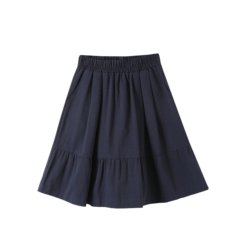 Checked Navy Skirt Shirt Set-Up