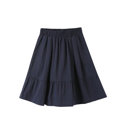 Checked Navy Skirt Shirt Set-Up
