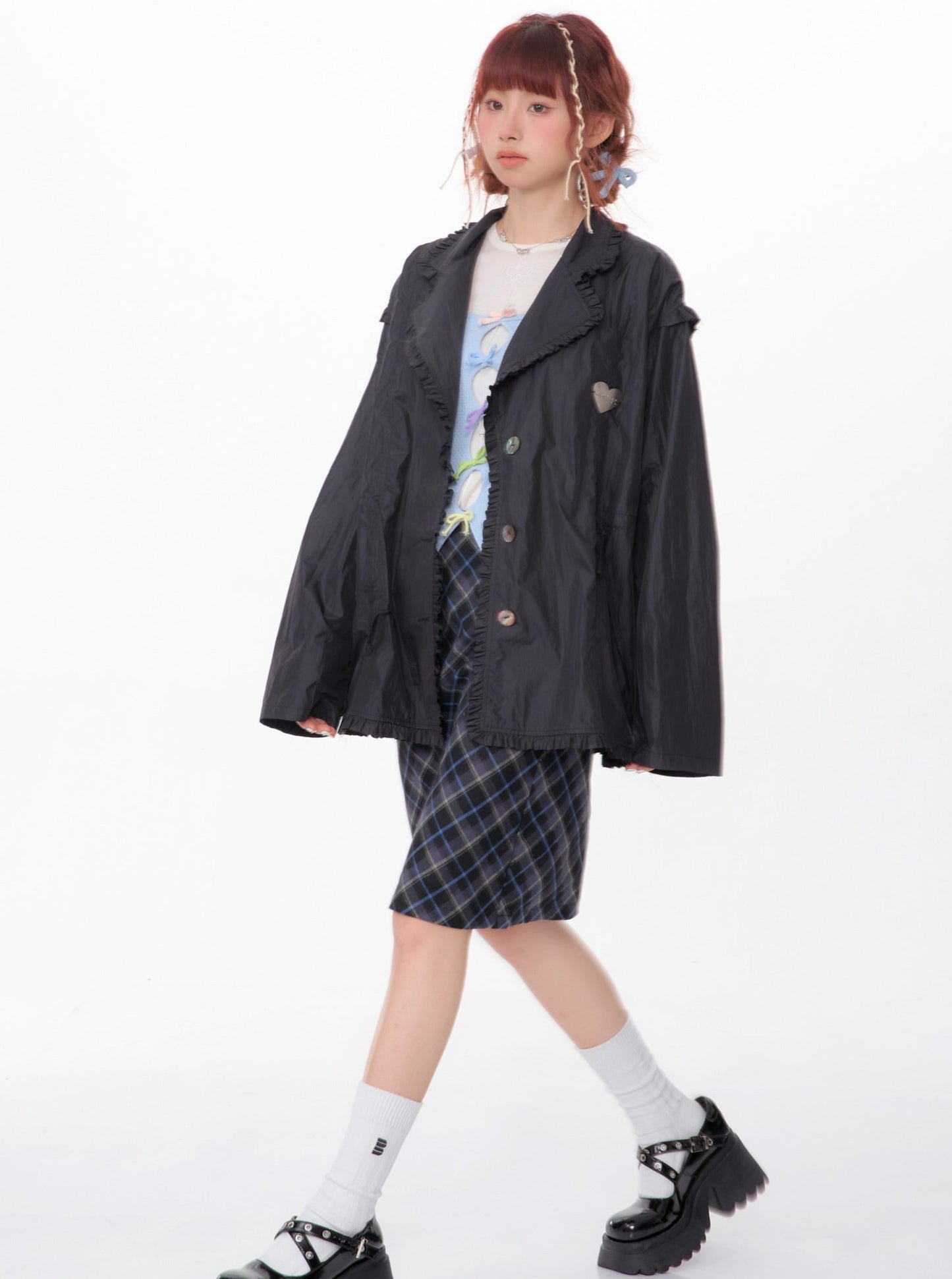 Loose Drawstring Retro Jacket