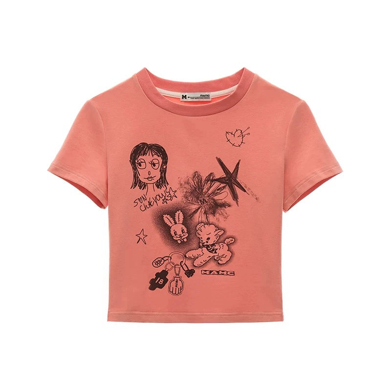 Sweet Graffiti Slim Fit Top