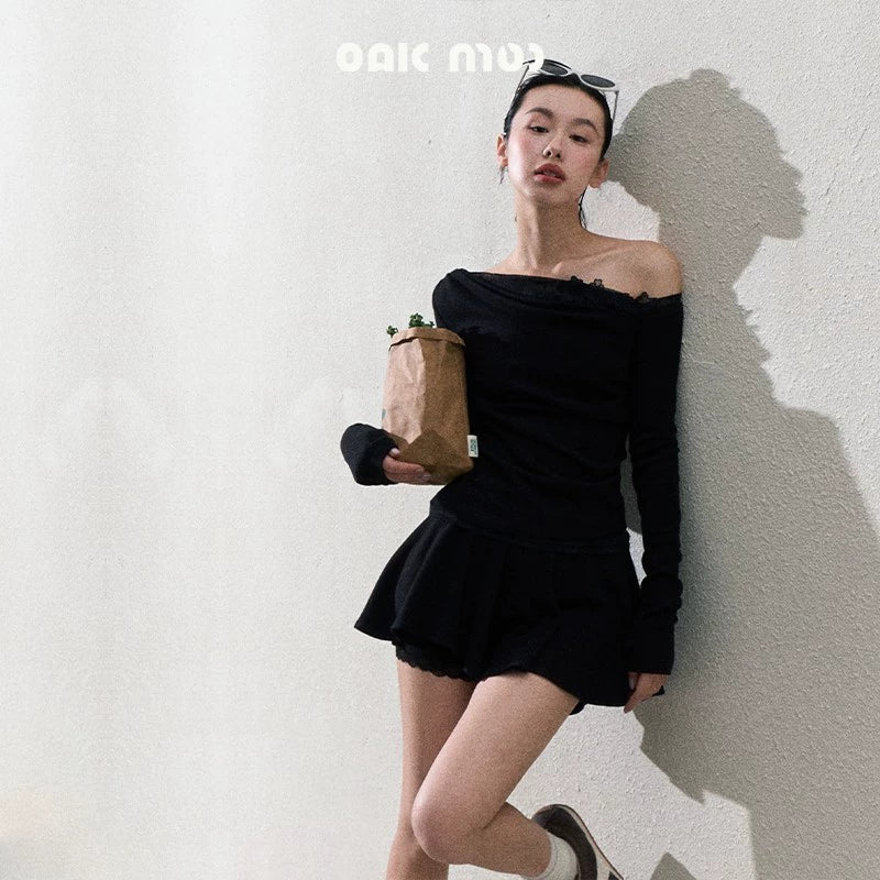 Elegant One-Shoulder Tops Set-Up