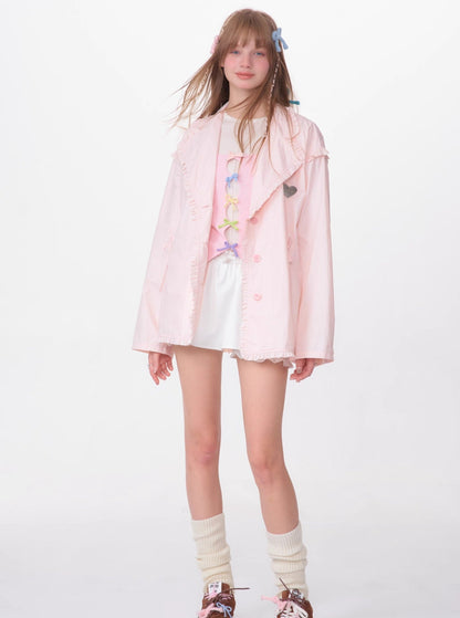Loose Drawstring Retro Jacket
