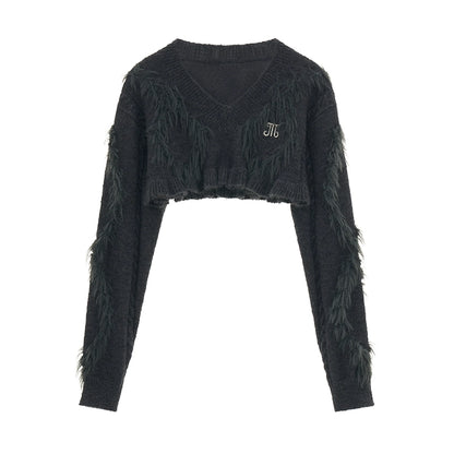 Preppy Puff Sleeve Striped Skirt Set-Up