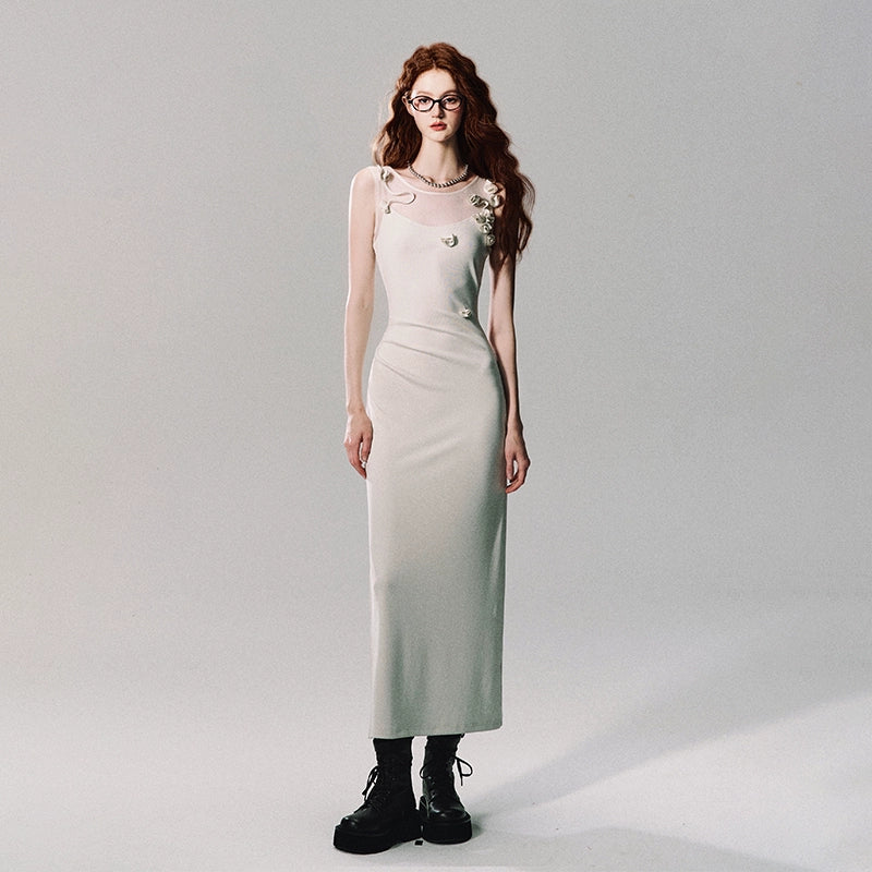 Greece Goddess Embossed Long Dress