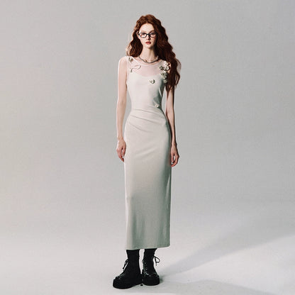 Greece Goddess Embossed Long Dress