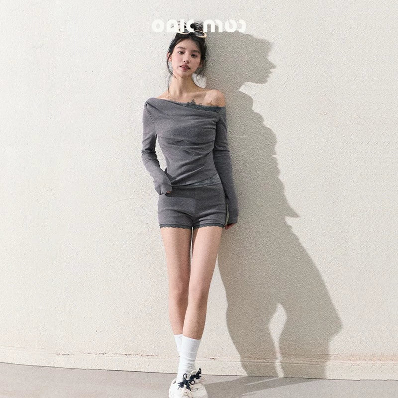 Elegant One-Shoulder Tops Set-Up