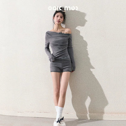 Elegant One-Shoulder Tops Set-Up