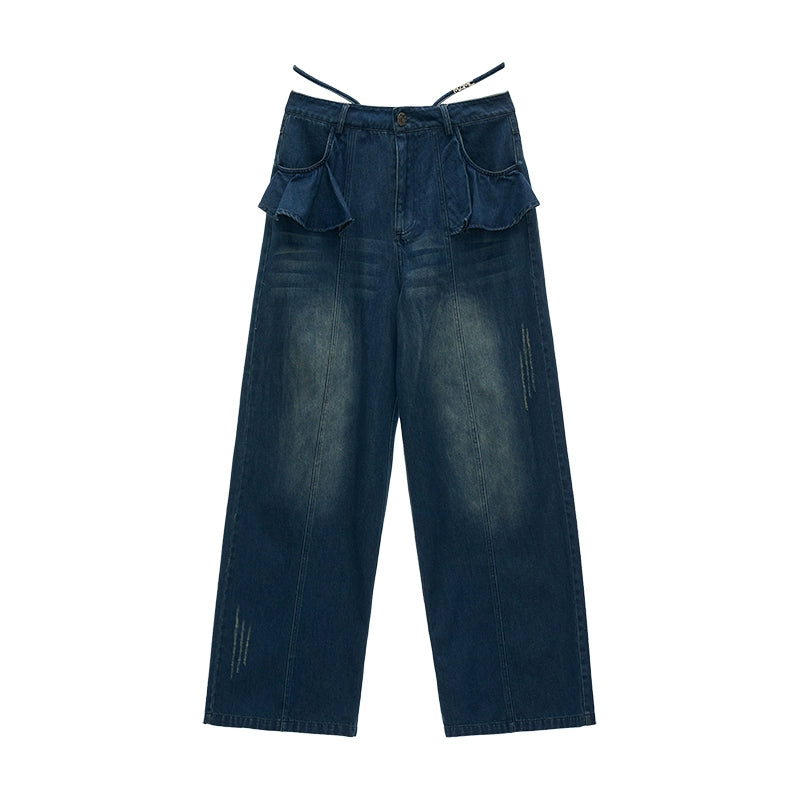 Vintage Black Lotus Leaf Jeans