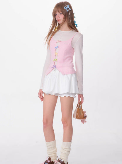 High-Waist Fungus A-Line Skirt Shorts