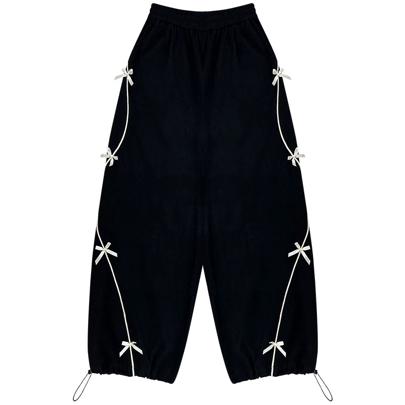 High-Waisted Wide-Leg Sports Sweatpants