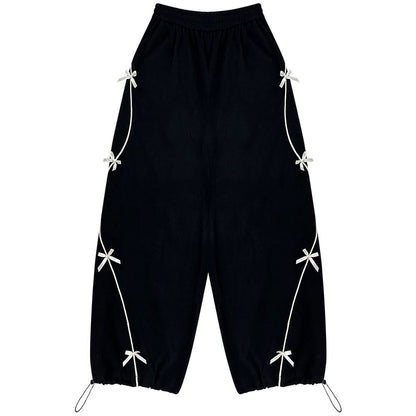High-Waisted Wide-Leg Sports Sweatpants