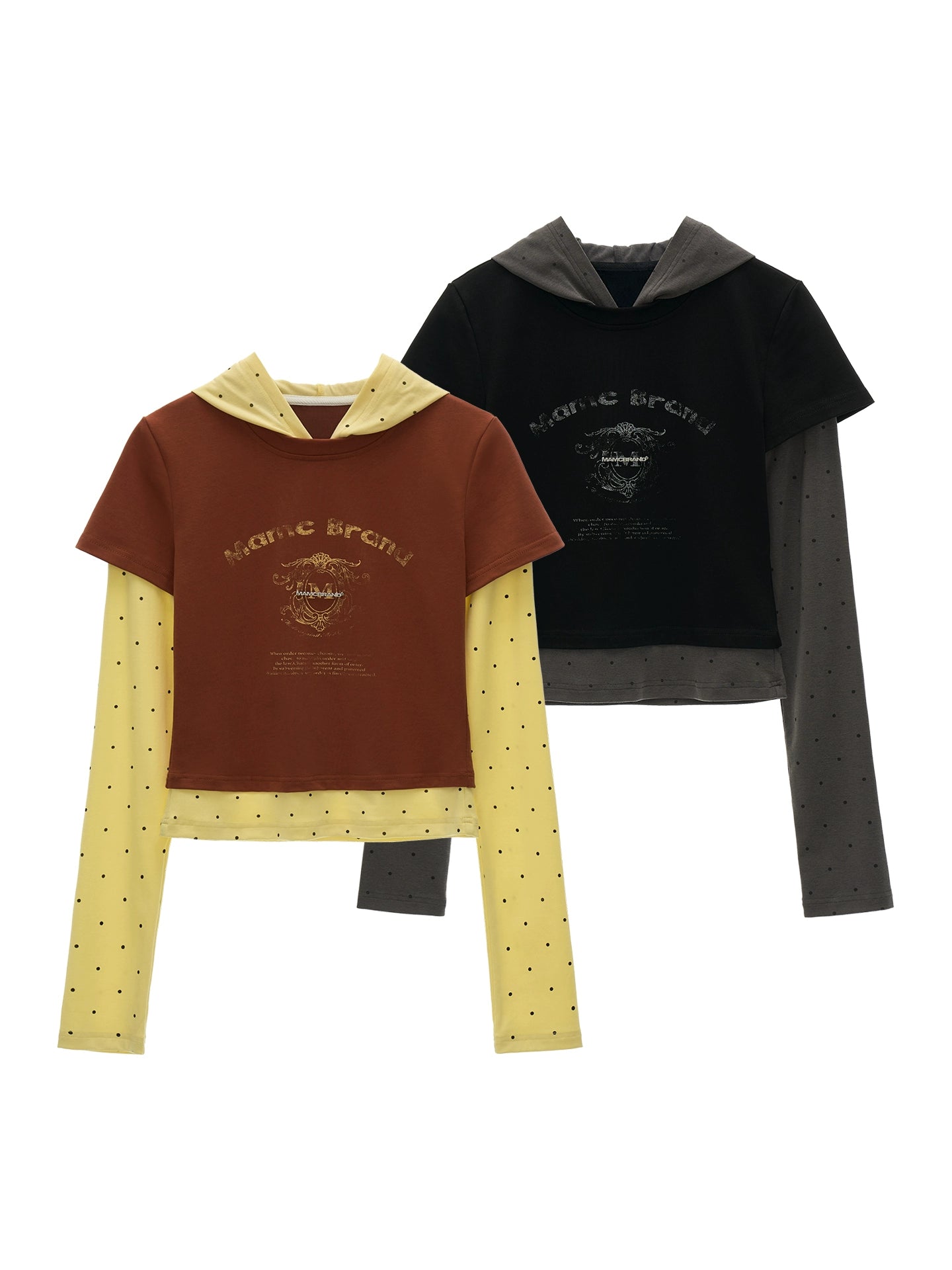 Unique Polka Dot Hooded Long Sleeve T-Shirt