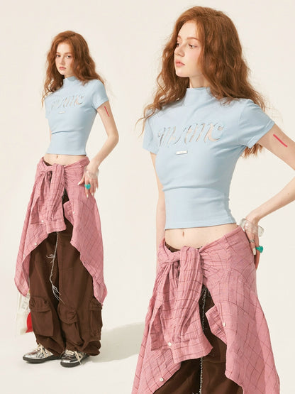 A Lace Lettered Slim Fit Top