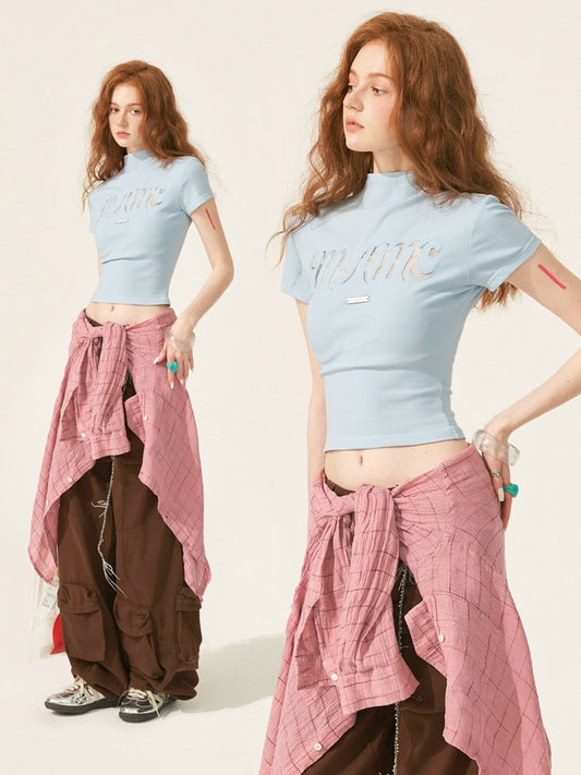 A Lace Lettered Slim Fit Top