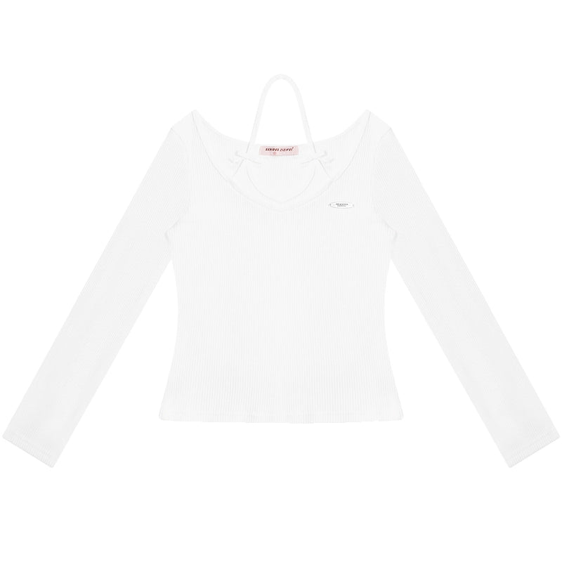 Halterneck Bow Knitted Base Layer