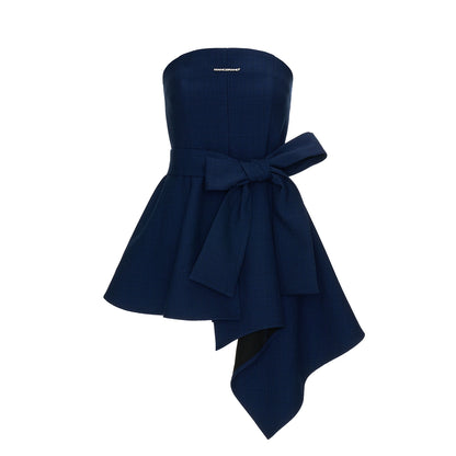 Blue Irregular Waist Dress