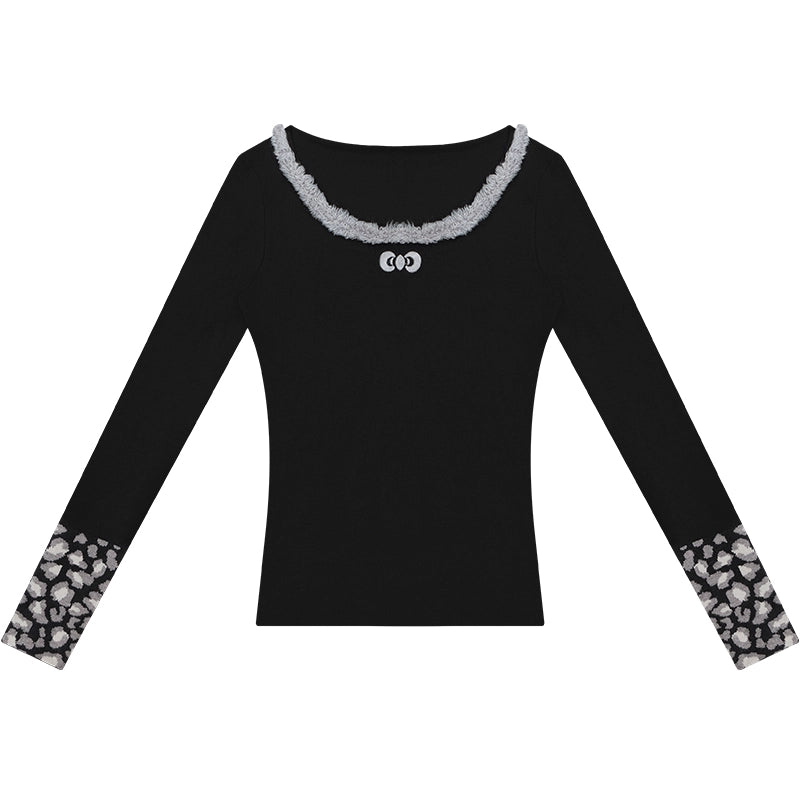 Leopard Print Knitted Sweater