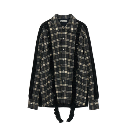 Vintage Patchwork Casual Plaid Shirt