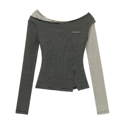 Striped Slim Long-Sleeved Top