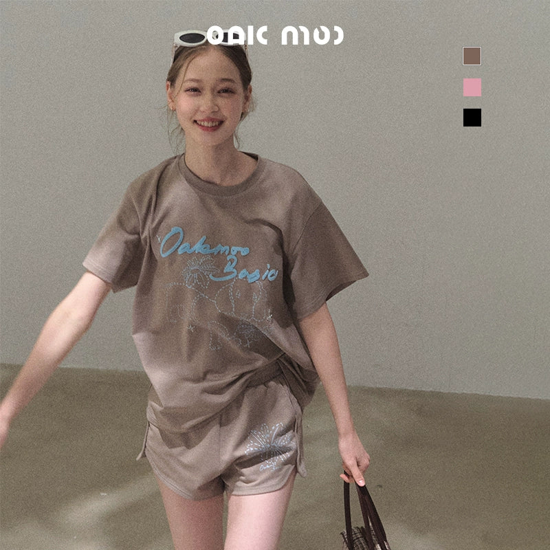 Cotton Lounge Top Shorts Set-Up