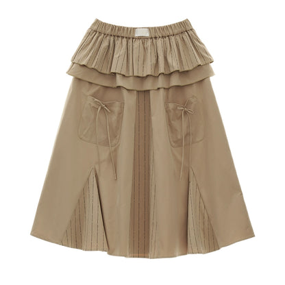 Temperament Khaki Blue Fashion Skirt