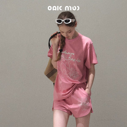 Cotton Lounge Top Shorts Set-Up