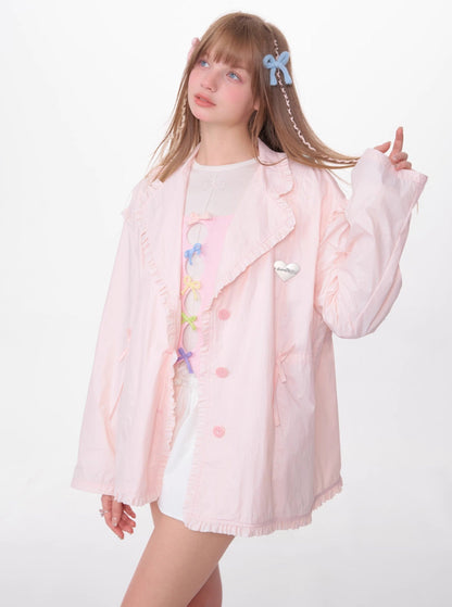 Loose Drawstring Retro Jacket